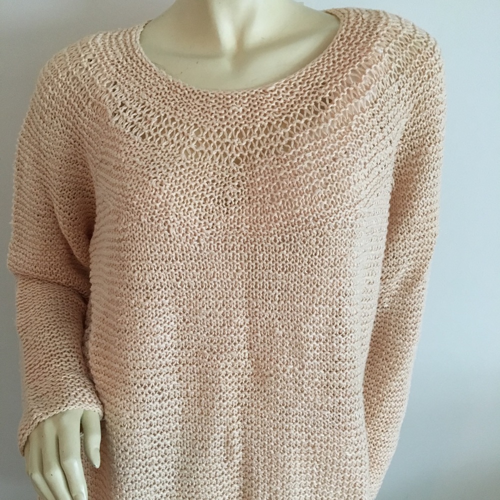 Gap long sleeved linen chunky hand knit sweater size medium